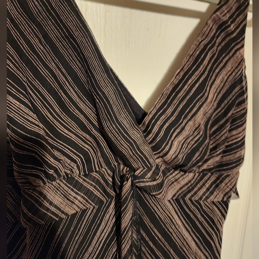 Bisou Bisou Black And Pink Striped Dress Size 10 - Picture 3 of 7